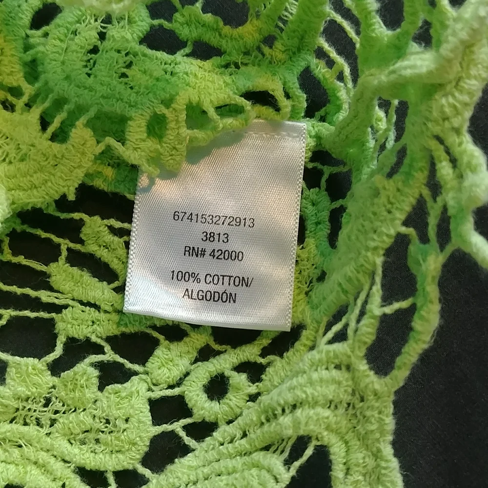 Bongo Women's Lime Green Crochet Crop Top Size M - Picture 6 of 8